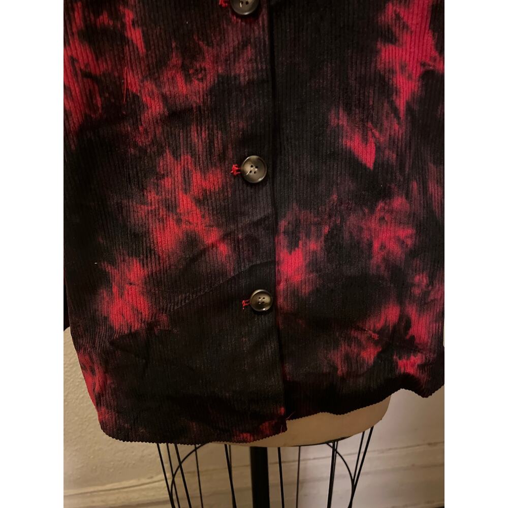 Woman’s Corduroy Tie Dye Button Down Shacket Jacket NWOT Size M - Picture 3 of 11